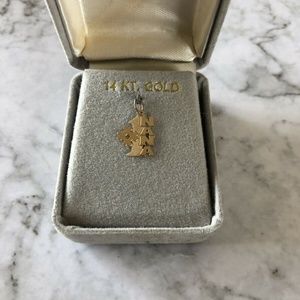 14k Real Solid Yellow Gold #1 NANA Charm Pendant N
